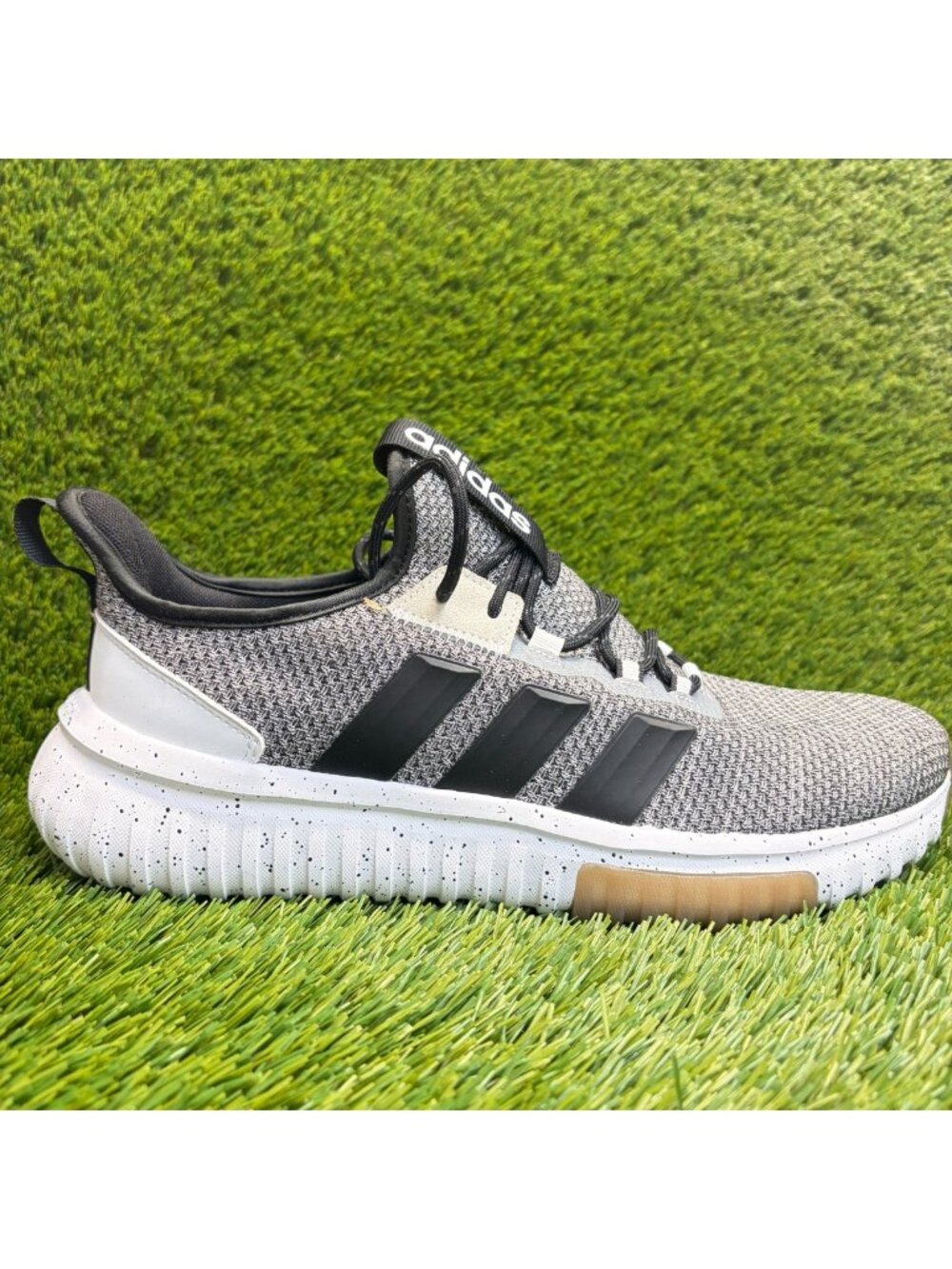 Adidas Kaptir 4.0 Mens Size 12 Gray Black White Athletic Running Shoes Sneakers